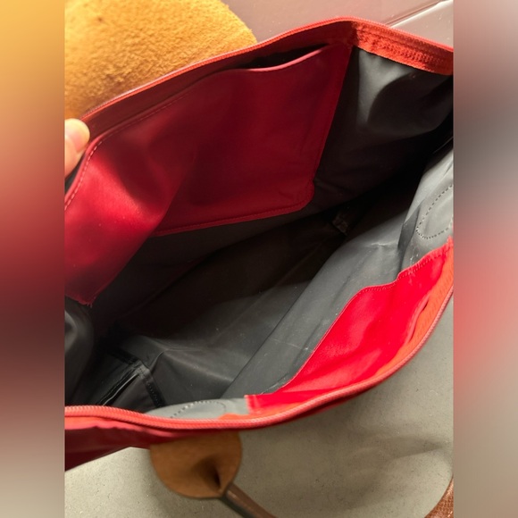 Longchamp le Pliage Small Tote Handbag Burgundy Nylon - Picture 3 of 6